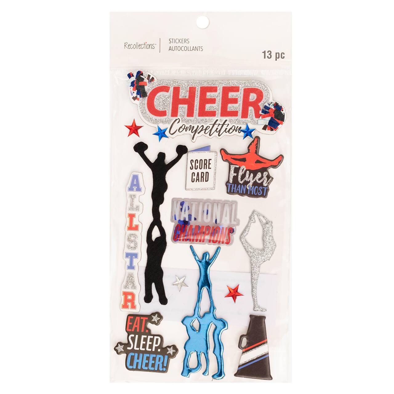 12 Pack: Pro Cheerleading Dimensional Stickers by Recollections™